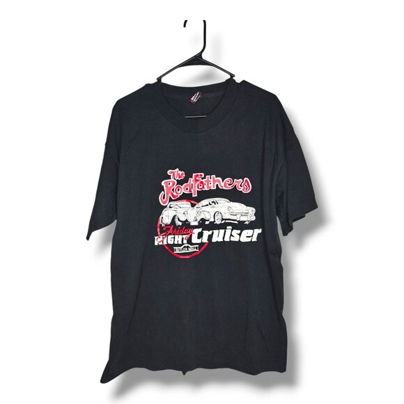 Vintage Old Cars T-Shirt XL Black Graphic Tee The Rodfathers Cruiser USA BEST - Picture 1 of 7